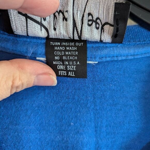 Phillip Noel blue white leather embellished studded vintage tunic T-shirt top OS - Picture 6 of 8